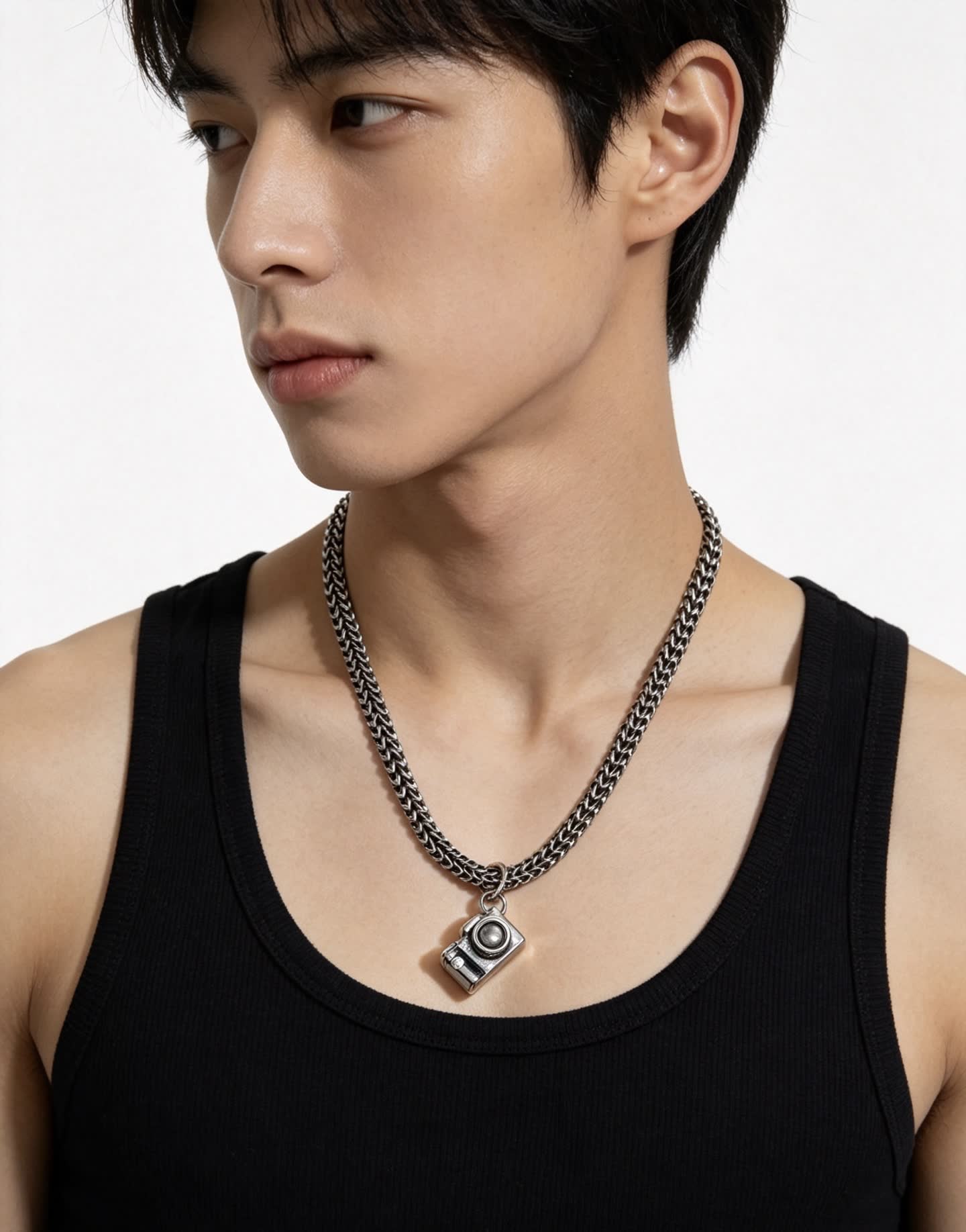 Chrome Hearts Silver Camera Pendant Necklace